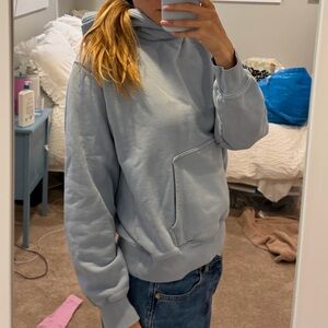 Aritzia Women's Light Blue Hoodie Sweatshirt